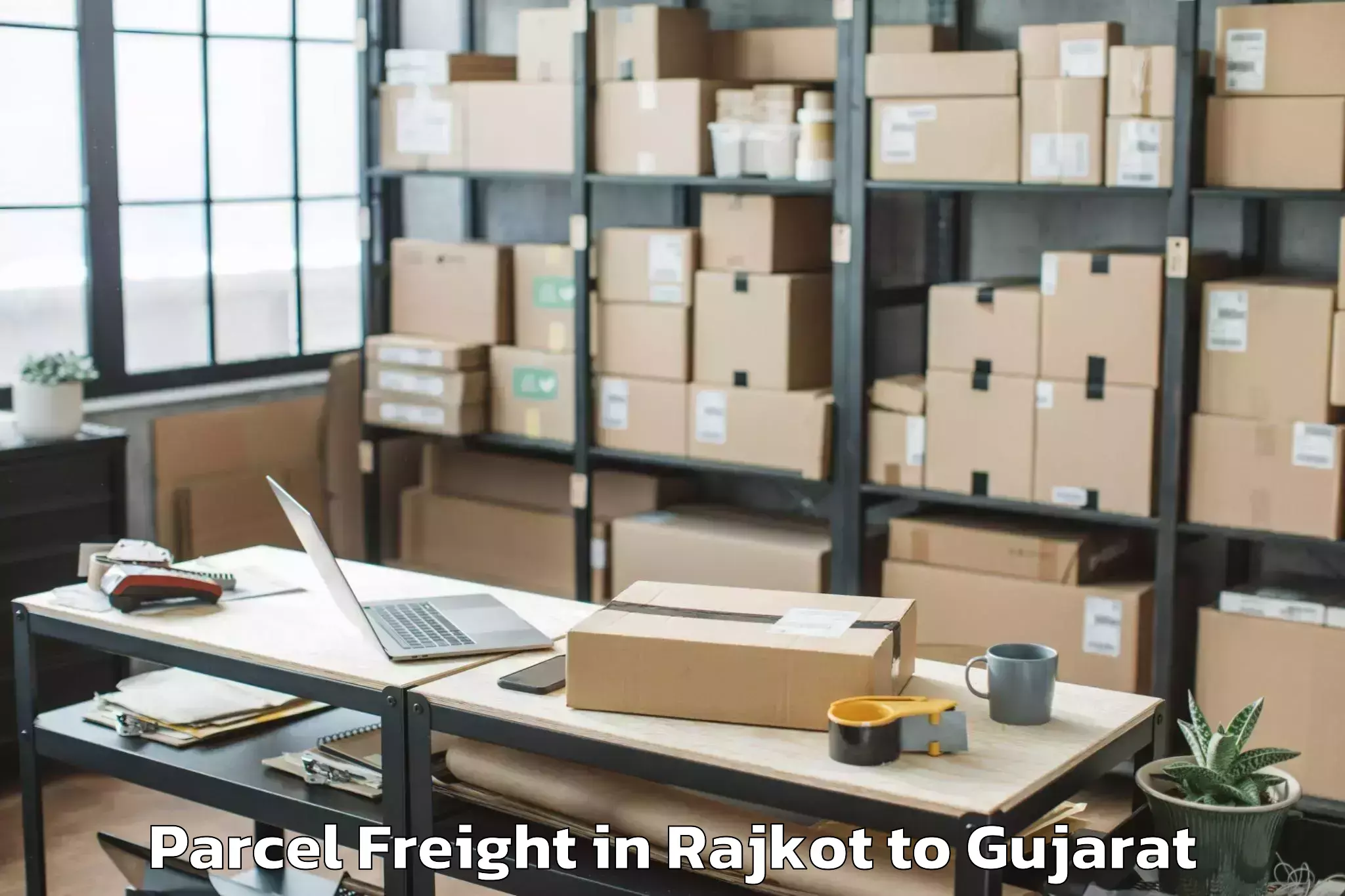 Quality Rajkot to Lunawada Parcel Freight